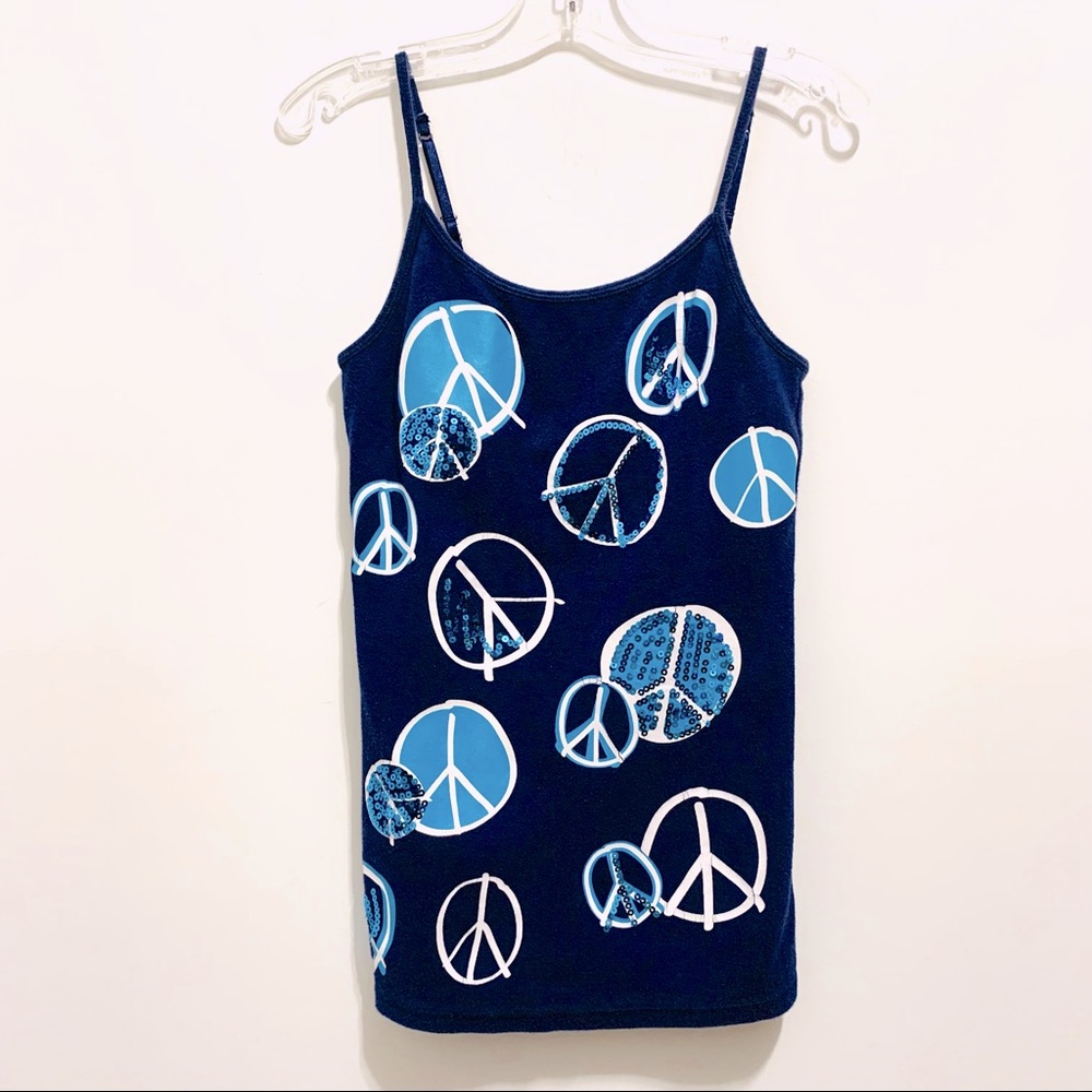 Justice Girl’s Blue Sequin Adjustable Tank Top